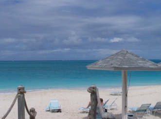 Turks and Caicos - the tourist side. It is really this beautiful. I almost stayed!